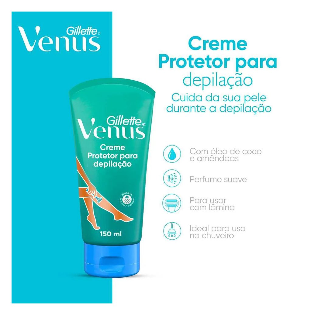 Creme Protetor para Depilação Gillette Venus Suavidade e Maciez 150ml