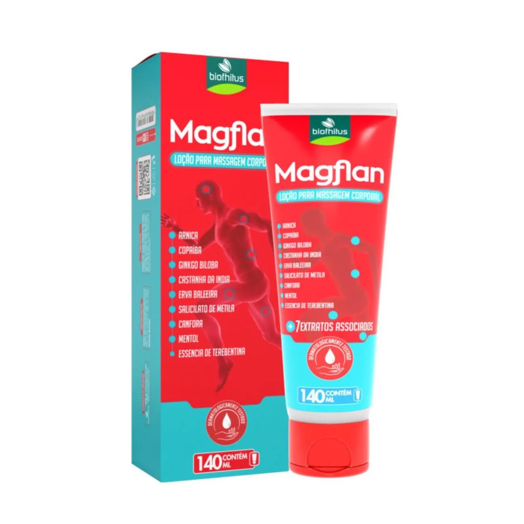 Loção Corporal Massagem Magflan 140ml - Biofhitus