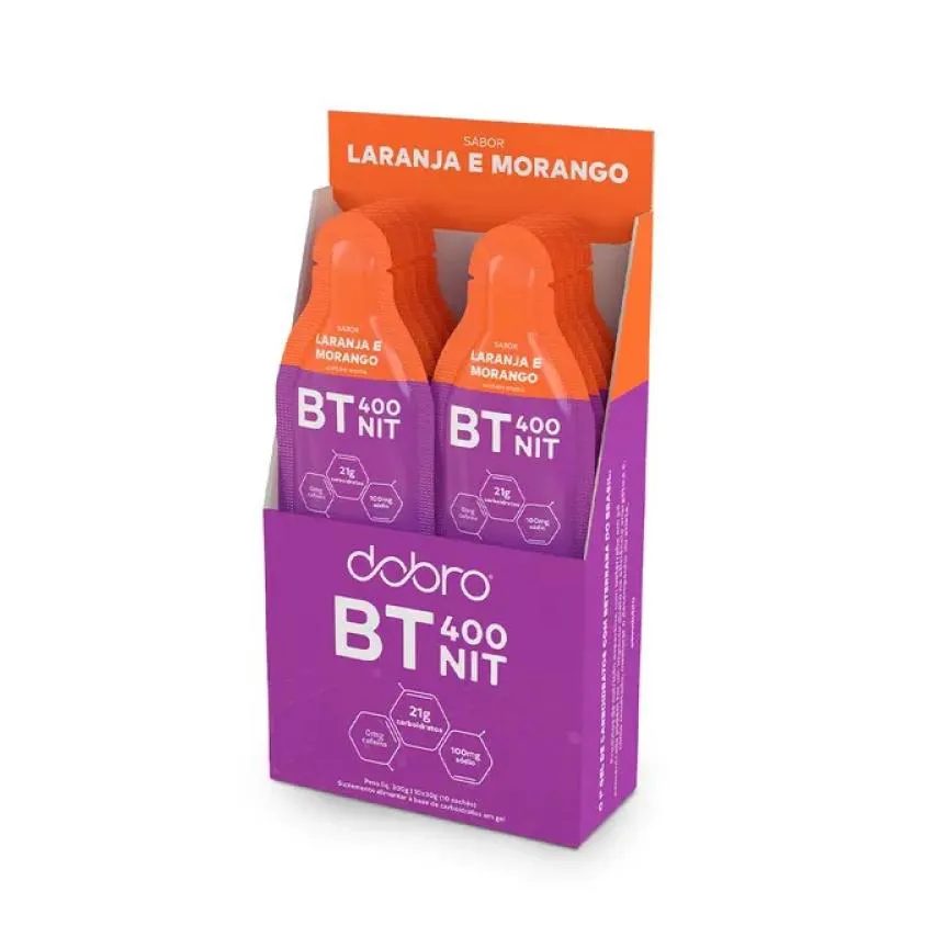 Bt Nitrato Gel Dobro (Display 10 Sachês 30G) - Sabor: Laranja E Morango