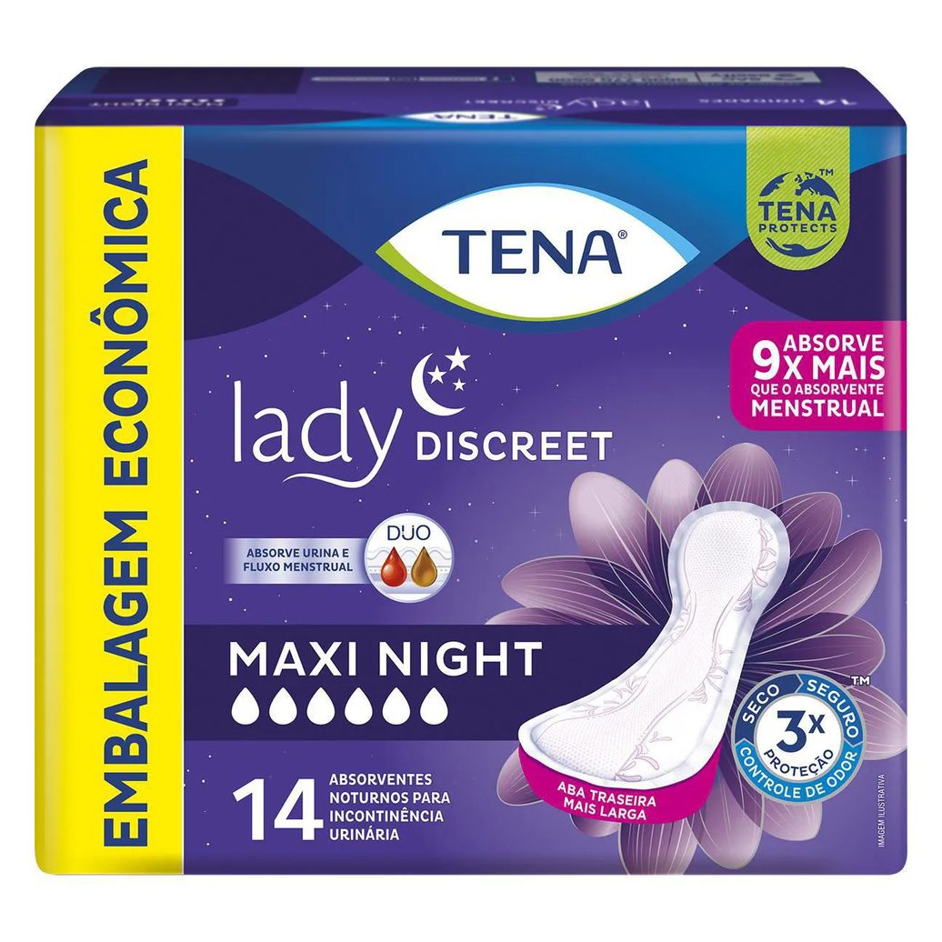 Absorvente para Incontinência Tena Lady Discreet Maxi Night 14 unidades