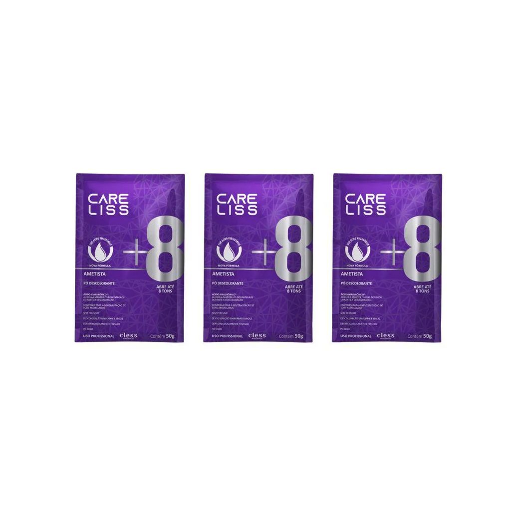Po Descolorante Care Liss 50g Ametista - Kit C / 3un
