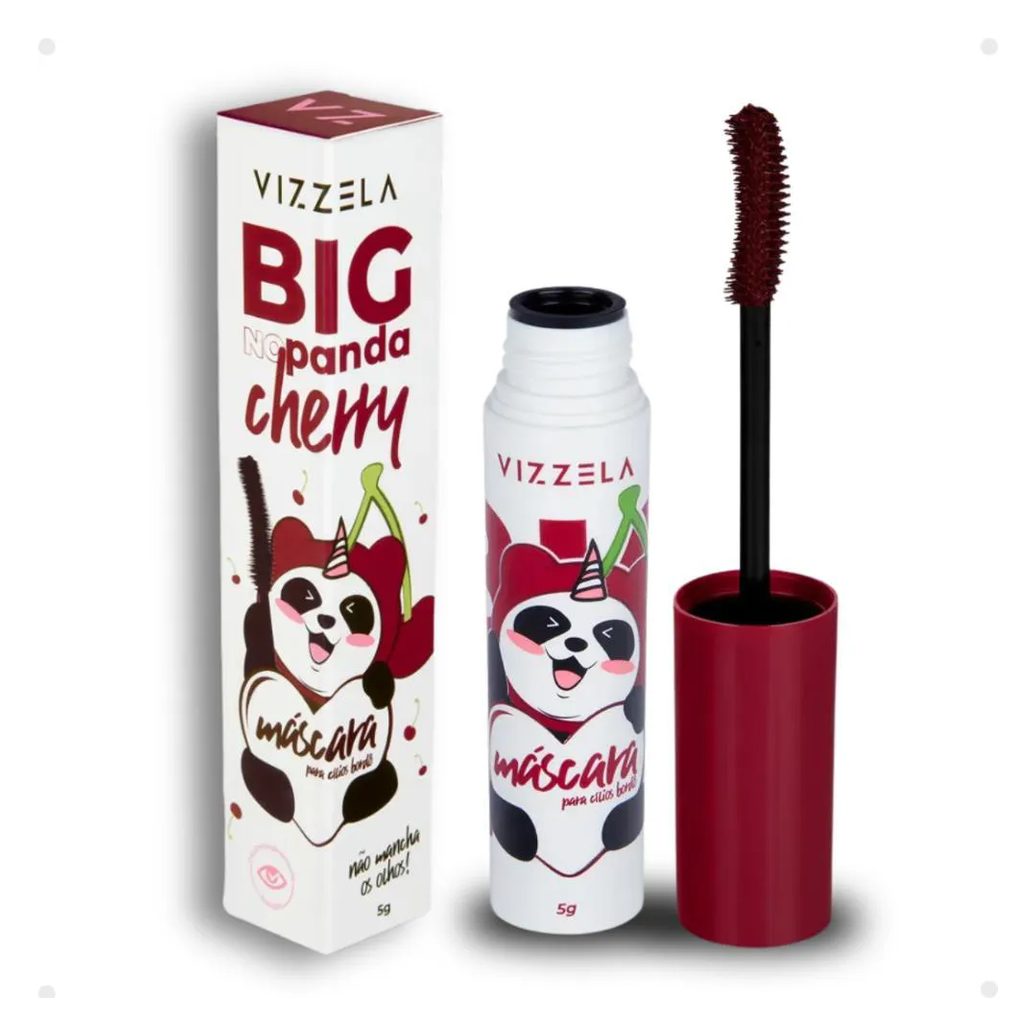 Máscara para Cílios Vizzela Big No Panda Cherry Bordô 5g
