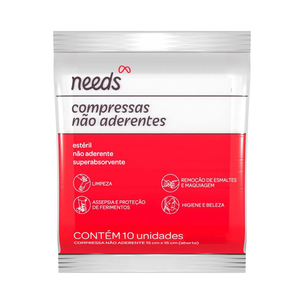 Compressa de Gaze Estéril Não Aderente 10 Unidades