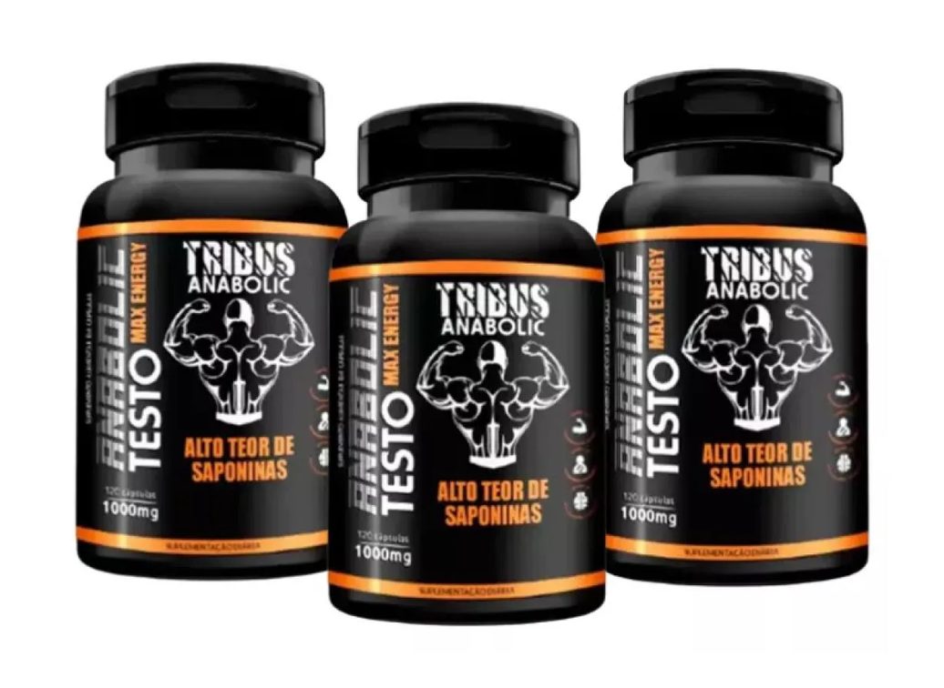 KIT 3 TRIBUS ANABOLIC 120 CAPS 1000MG ALTO TEOR SAPONINAS