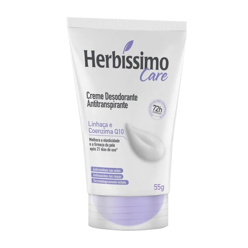 Creme Desodorante Antitranspirante Herbíssimo Care Linhaca e Coenzima Q10 Bisnaga 55g