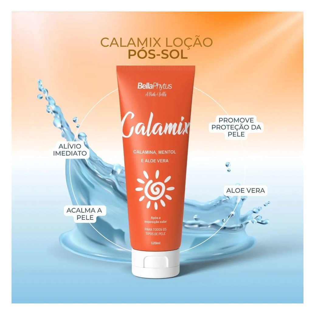 Calamix Loção Pós-sol com Calamina e Aloe Vera 120g - Bellaphytus