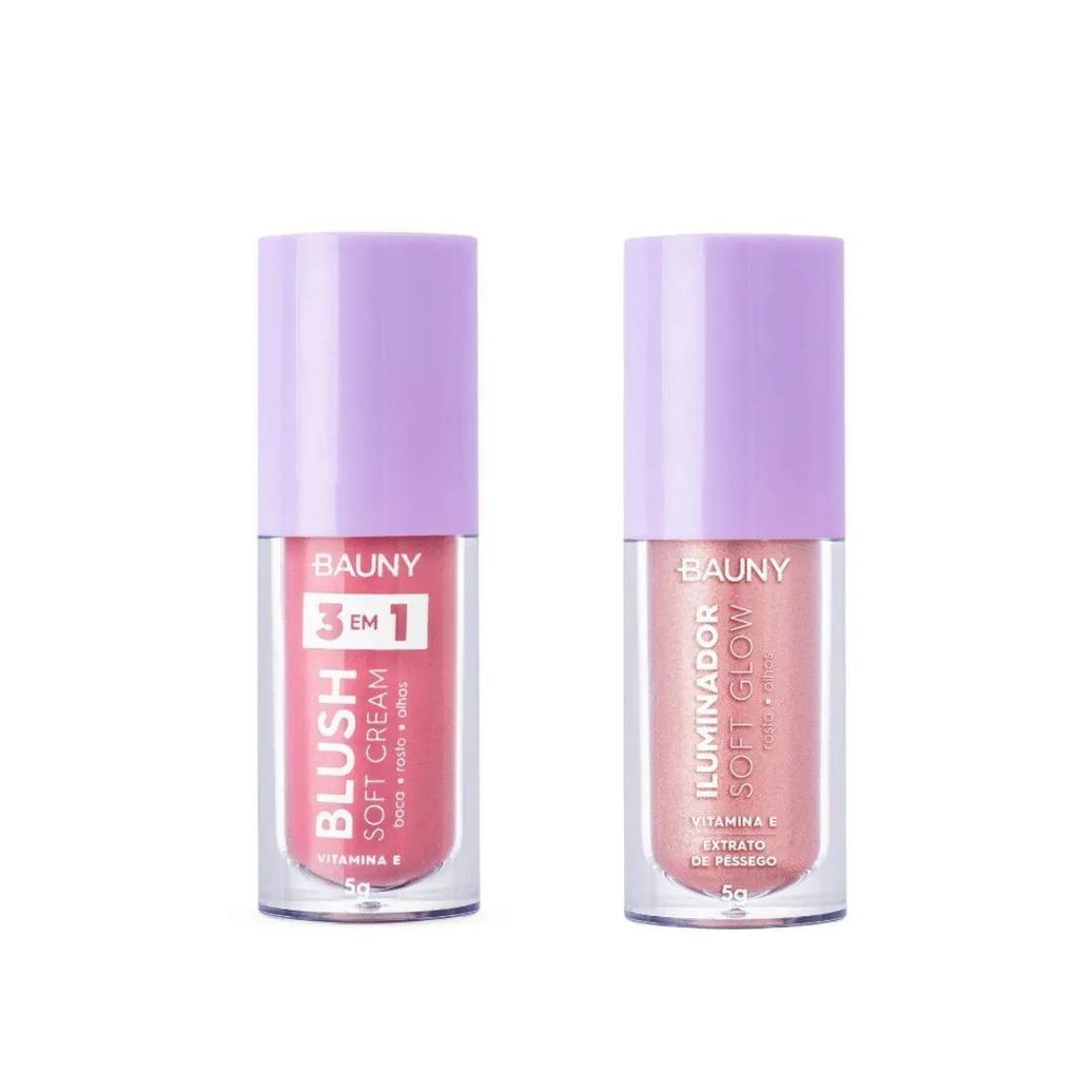 Kit Bauny Iluminador Liquido Sunlight + Blush Líquido Dreamy