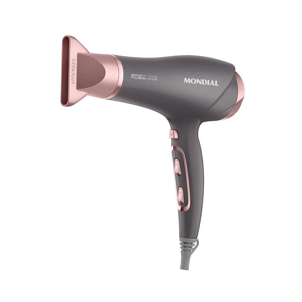 Secador de Cabelo Mondial Scn-11 2000w - 3 Temperaturas + 2 Velocidade, Grafite/rose 110