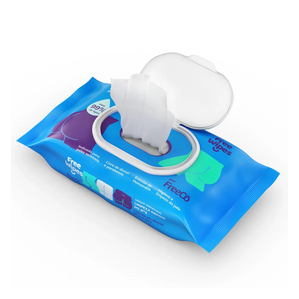 Lenço Umedecido Toilet Free Wipes 4 Unidades