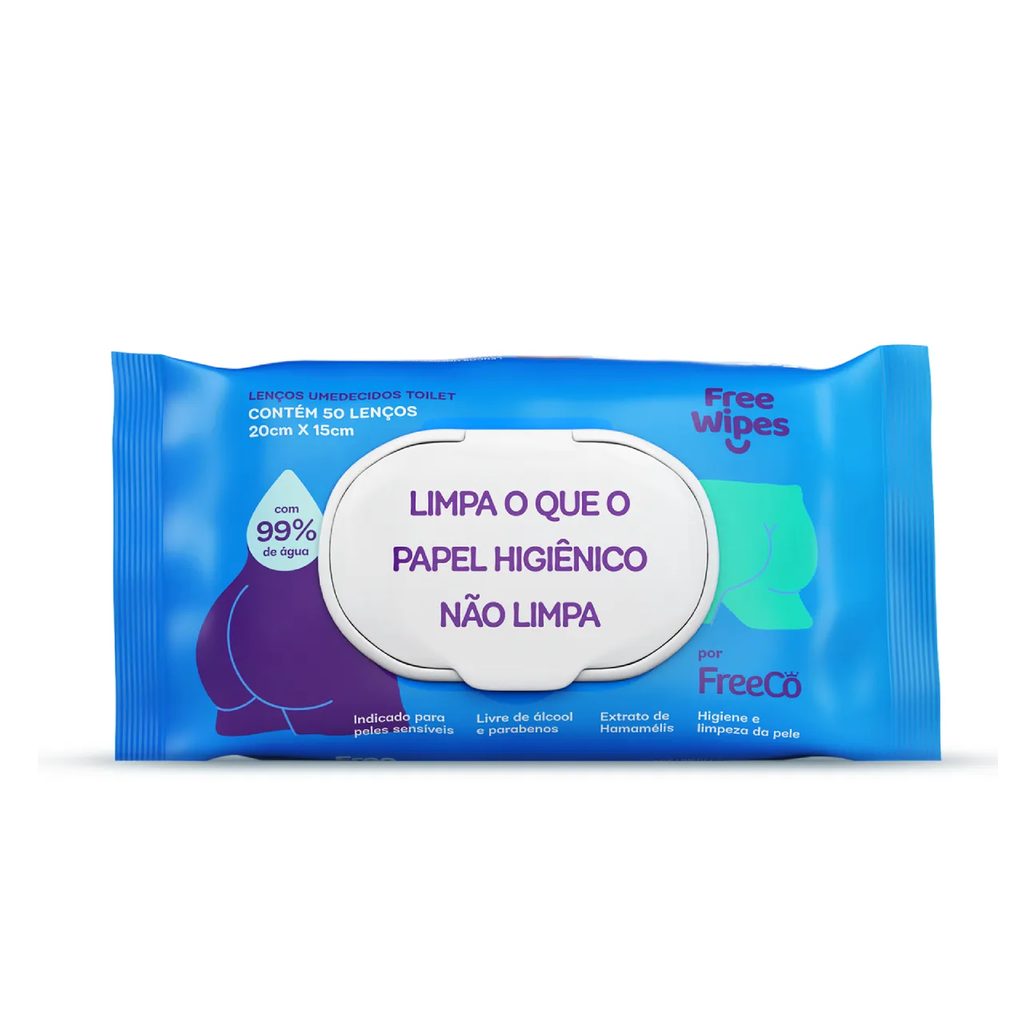 Lenço Umedecido Toilet Free Wipes 4 Unidades