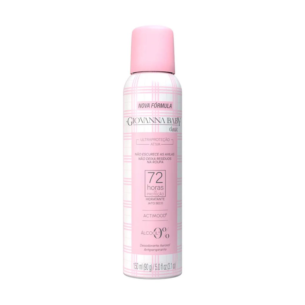 Desodorante Antiperspirante Aerossol Giovanna Baby Classic 72h 150ml