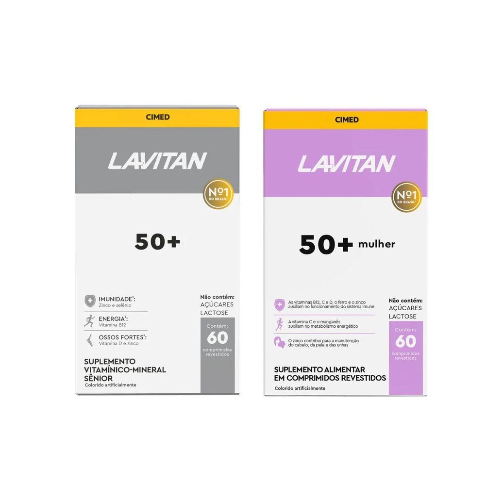 Kit Suplemento Alimentar Lavitan 50+ Senior e 50+ Mullher