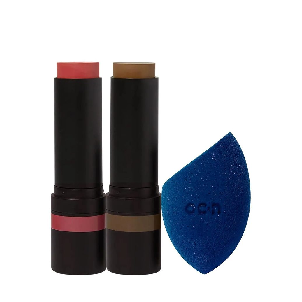 Kit Océane Edition Blush Pink Stick Contorno Marrom Médio e Flat Blend Azul (3 Produtos)
