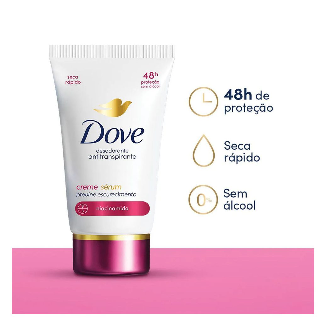 Desodorante Antitranspirante Creme Sérum Dove Previne Escurecimento Feminino 48h 50g