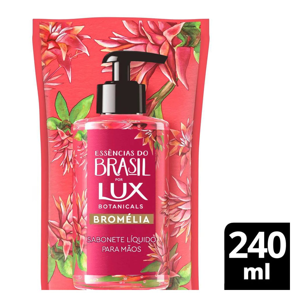 Refil Sabonete Líquido para as Mãos Lux Botanicals Essências do Brasil Bromélia 240ml