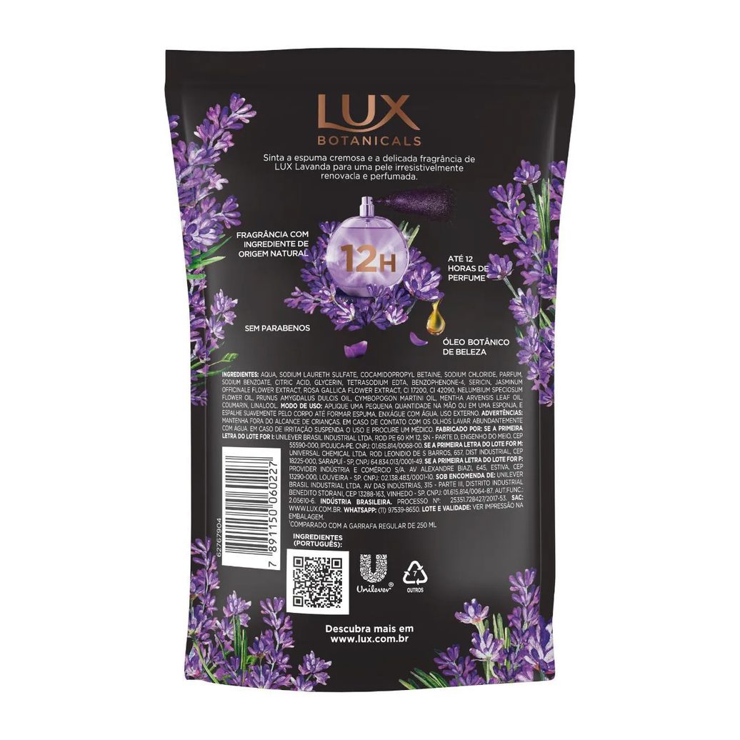 Refil Sabonete Líquido Lux Botanicals Lavanda com 200ml