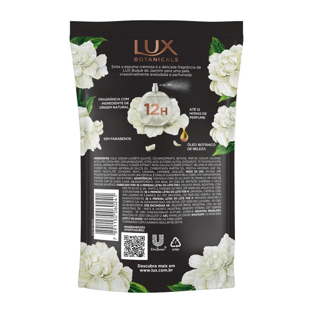 Refil Sabonete Líquido Lux Botanicals Buquê de Jasmim 200ml