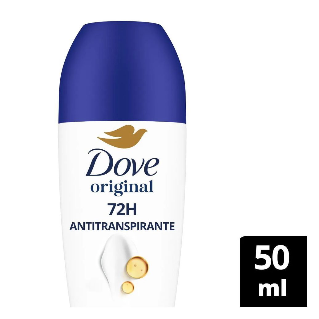 Desodorante Antitranspirante Roll-On Dove Original Feminino Sem Álcool 48h 50ml