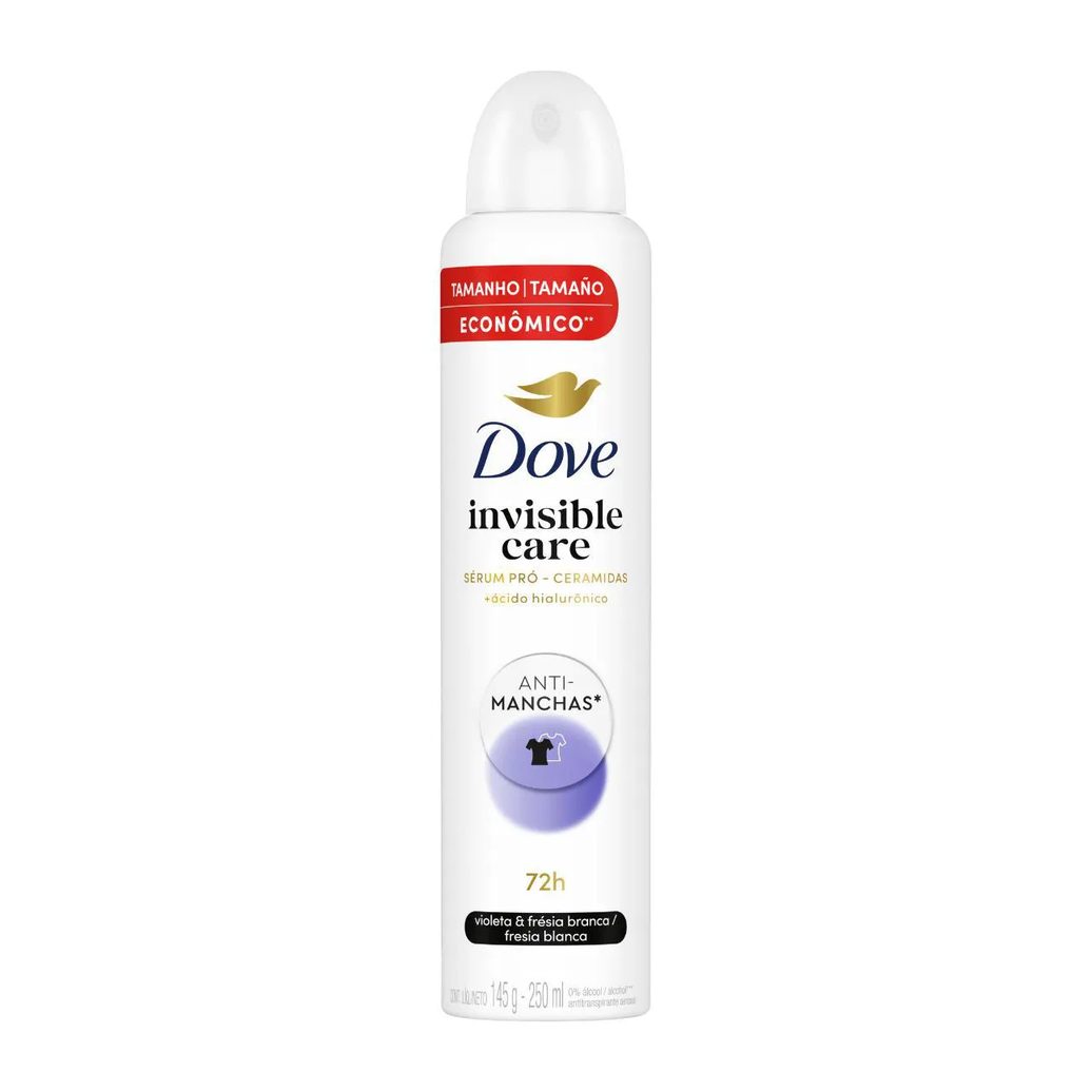 Desodorante Antitranspirante Aerosol Dove Invisible Dry Feminino 48h 250ml