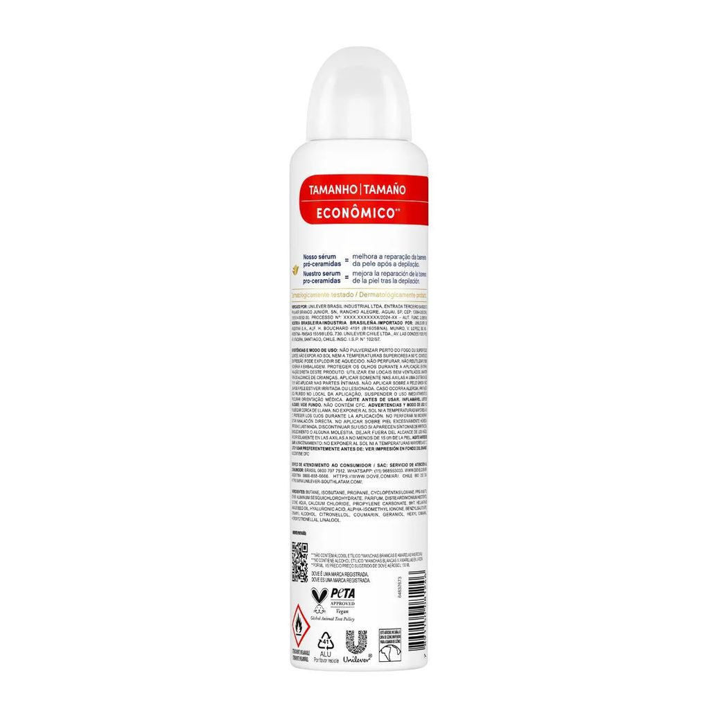 Desodorante Antitranspirante Aerosol Dove Invisible Dry Feminino 48h 250ml