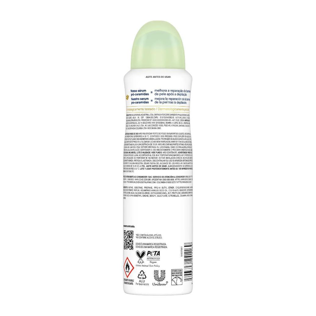 Desodorante Antitranspirante Aerosol Dove Go Fresh Pepino e Chá Verde Feminino 48h 150ml