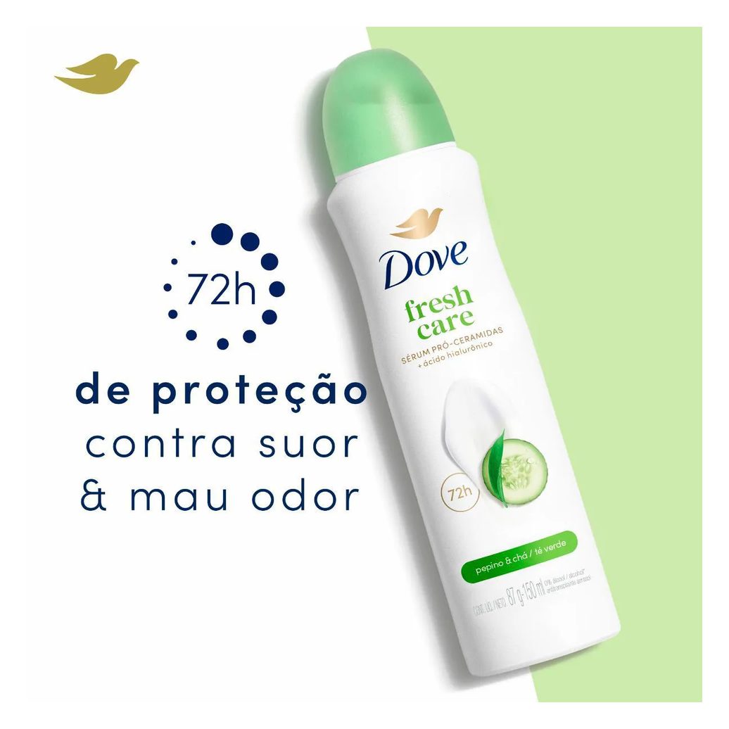 Desodorante Antitranspirante Aerosol Dove Go Fresh Pepino e Chá Verde Feminino 48h 150ml