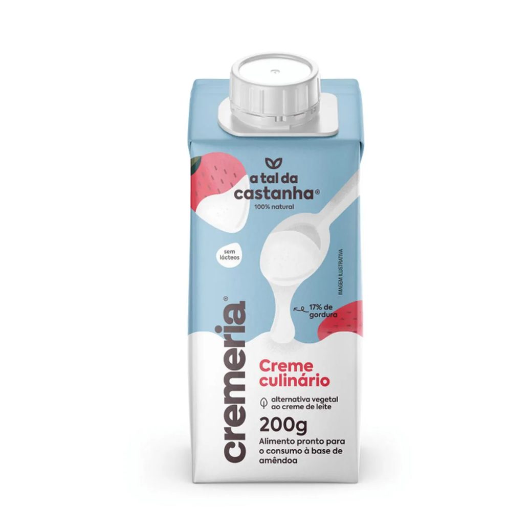 Creme Culinário Vegetal Cremeria a Tal da Castanha 200ml Amêndoa