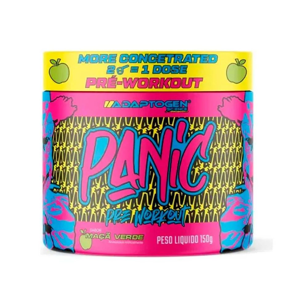 Pré Treino Panic 150g Adaptogen C/ Beta Alanina Maçã Verde