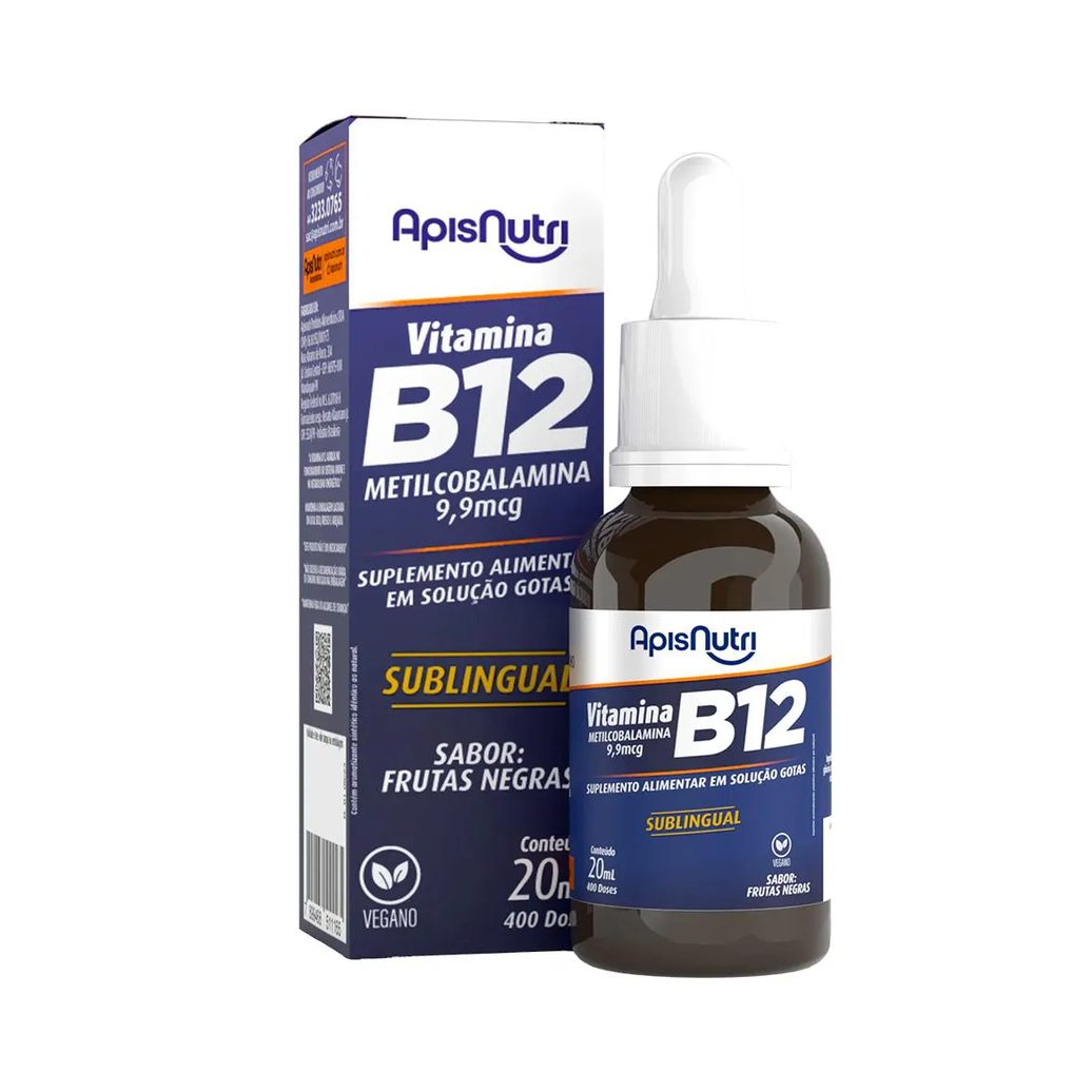 Vitamina B12 Metilcobalamina Sublingual 20ml - Apisnutri