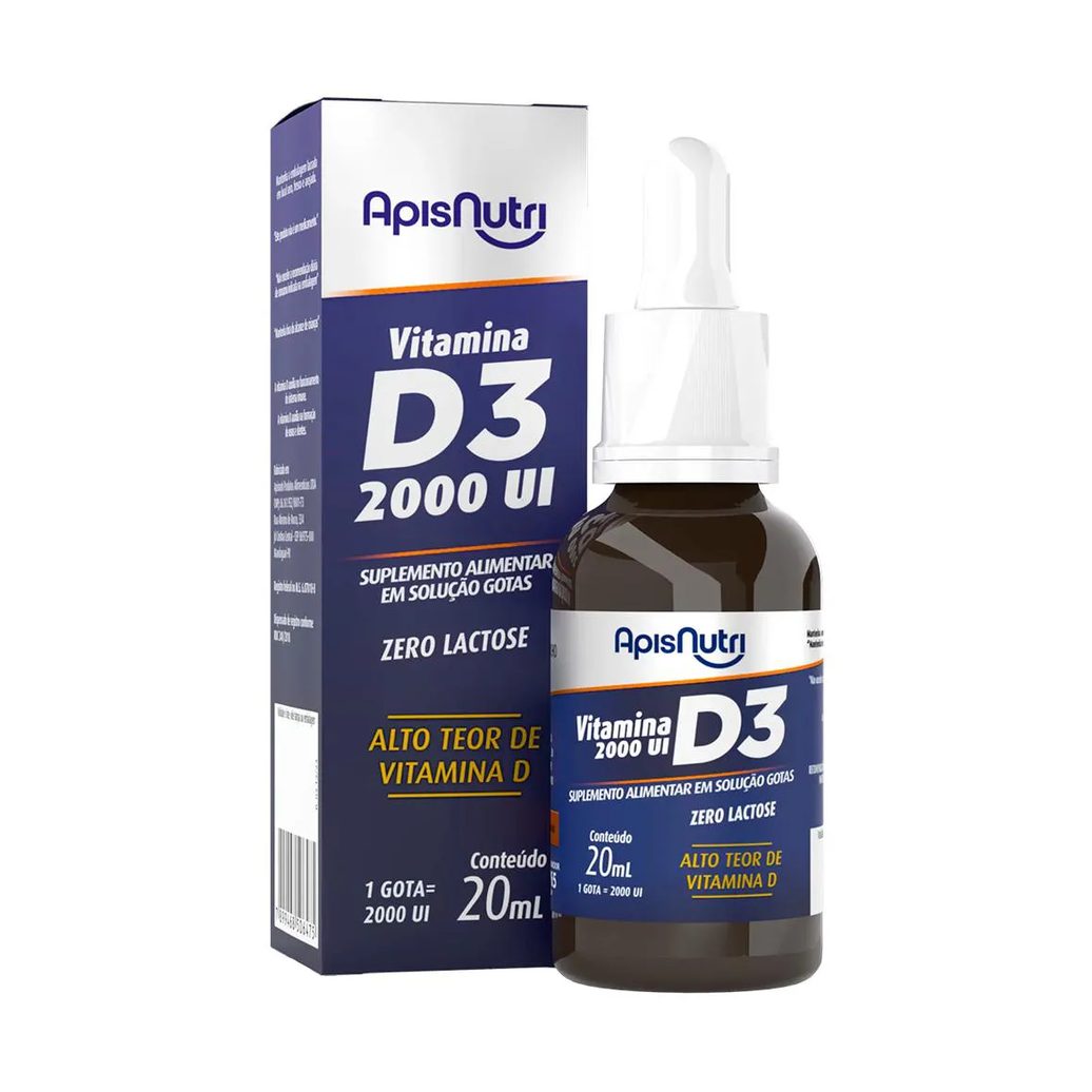 Vitamina D3 Gotas 2.000ui com 20ml - Apisnutri