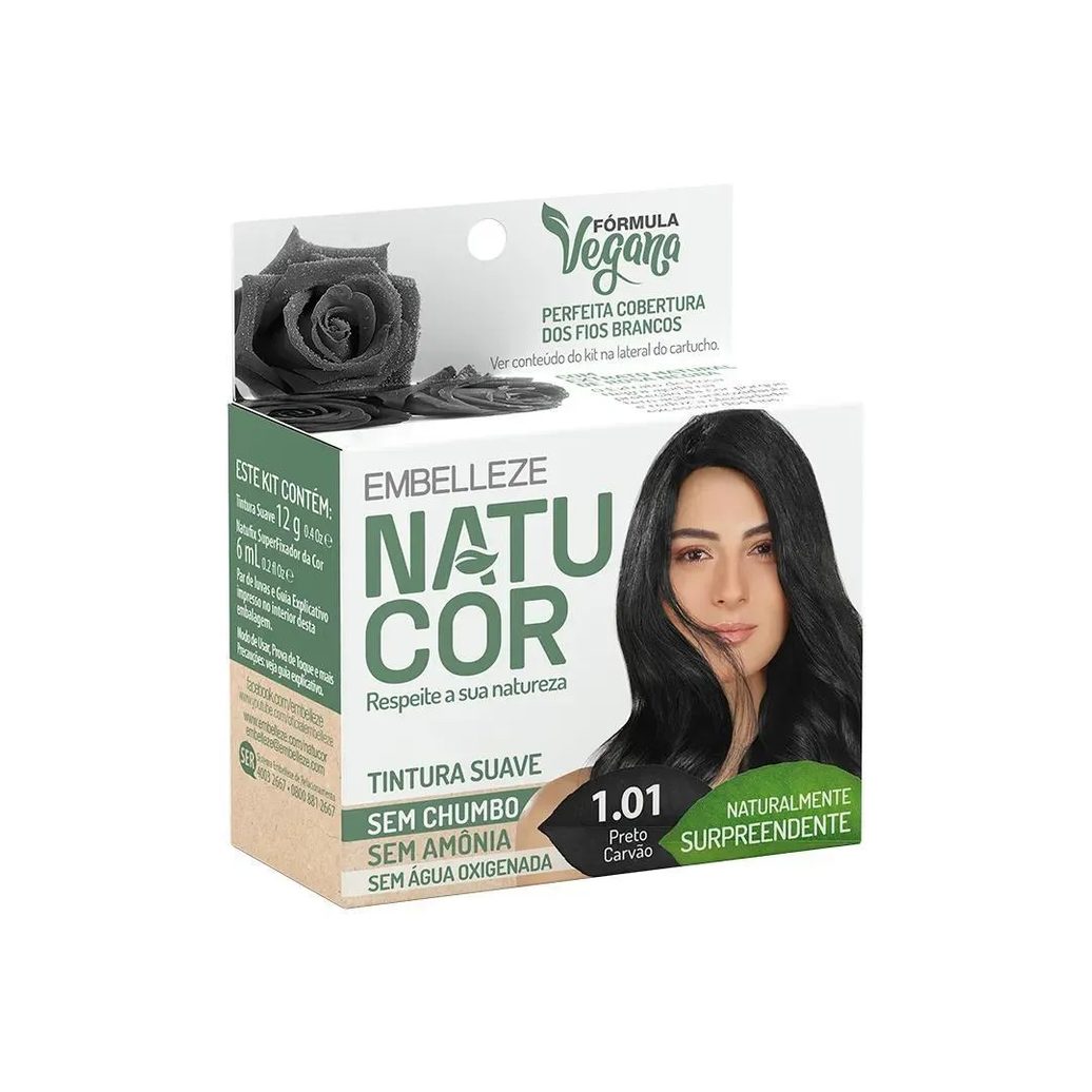 Tintura Natucor 1.01 Preto Carvão Surpreendente