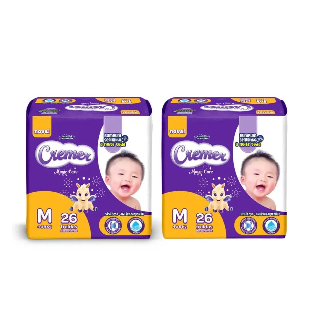 Kit C2 Fralda Disney Magic Tamanho M C/26 unidades – Cremer