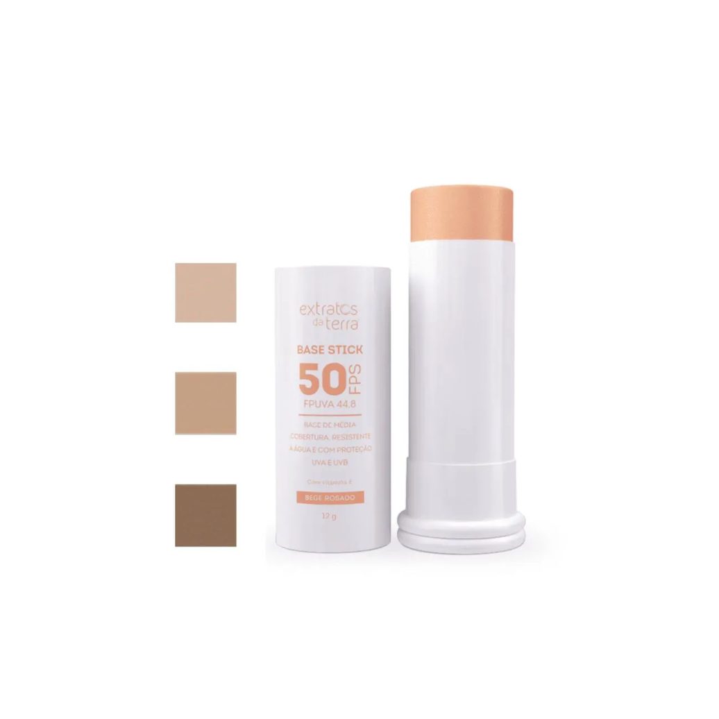 Extratos da Terra Base Stick Filtro Fps 50 Matte Cores 12g Bege Caramelo