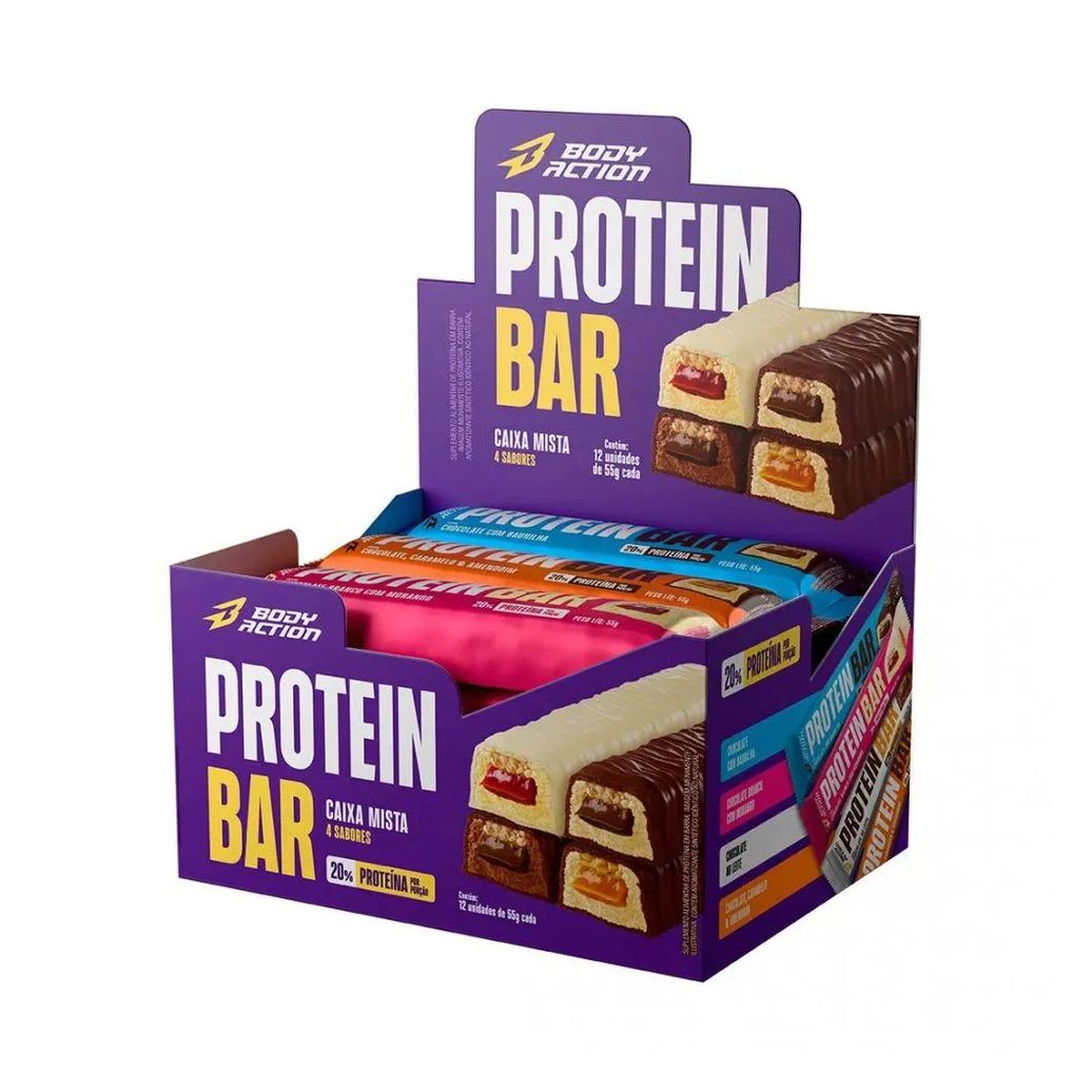 Protein Bar (display 12 Unid 55g) - Sabor: Caixa Mista (4 Sabores)