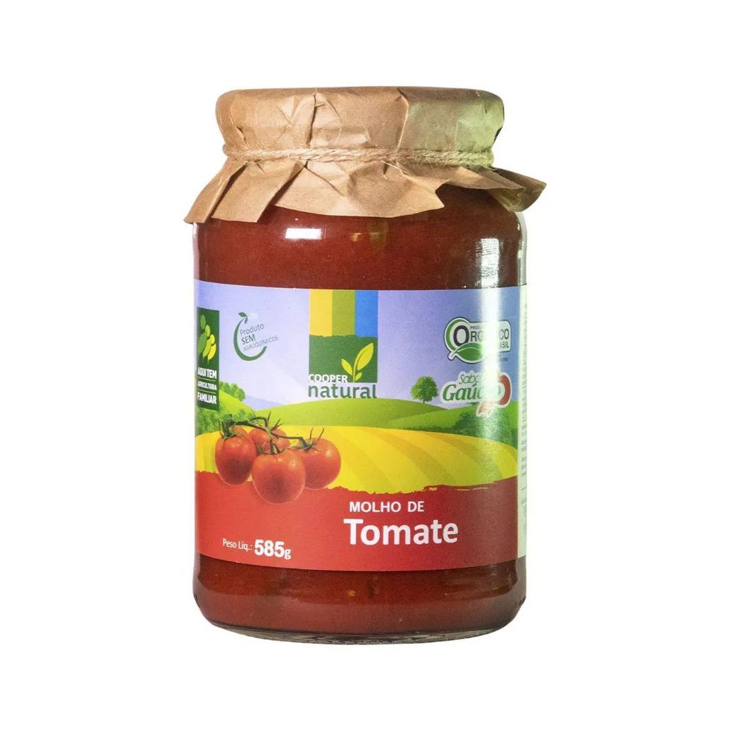 Molho de Tomate Orgânico Coopernatural 585g U Unica