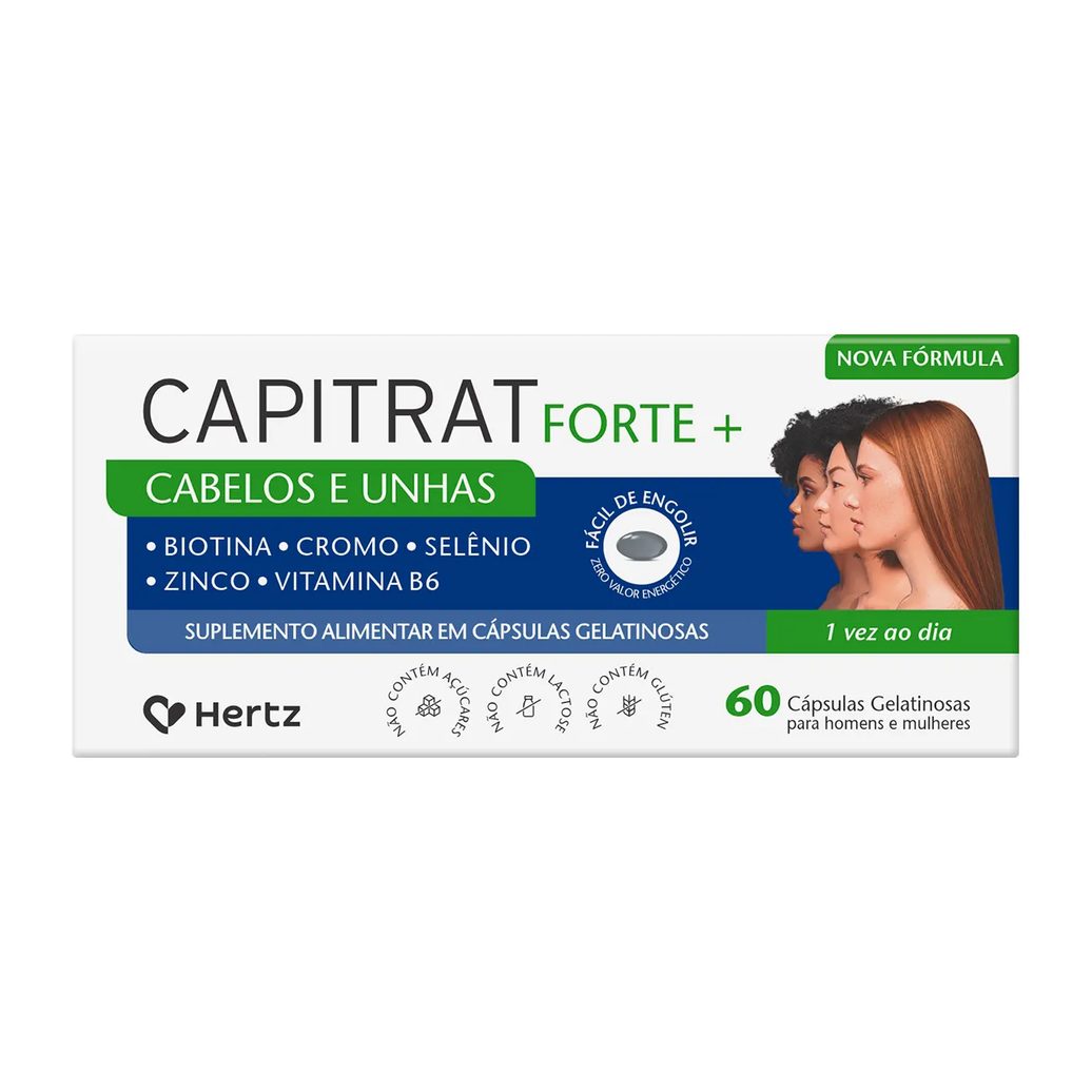 Suplemento Alimentar Capitrat Cabelos e Unhas com 60 cápsulas