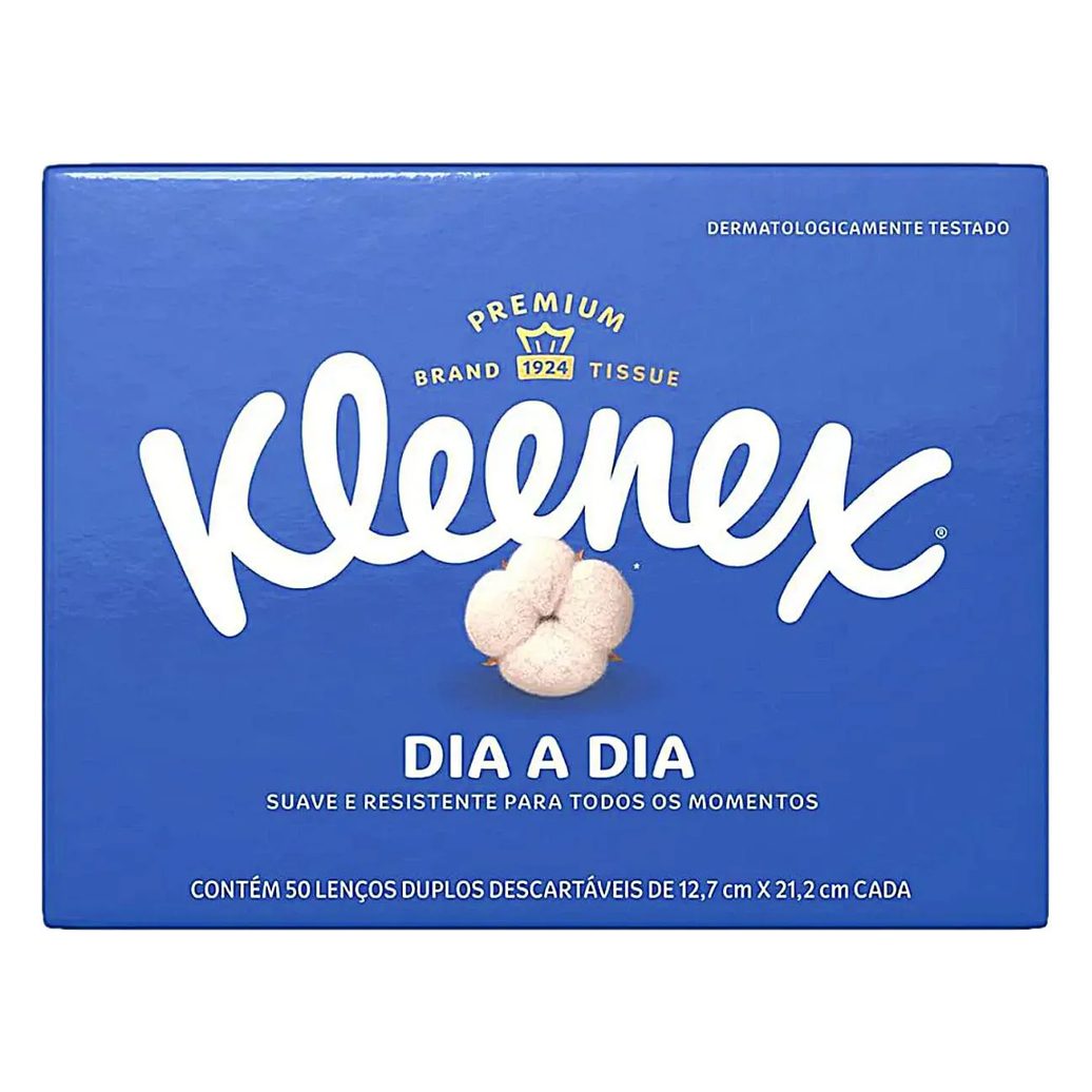 Lenço de Papel Kleenex Dia a Dia - Box com 50 unidades