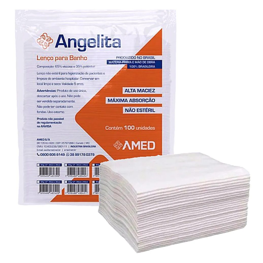 Toalha para Banho Angelita 65g/m² 30x35cm - 100 unidades