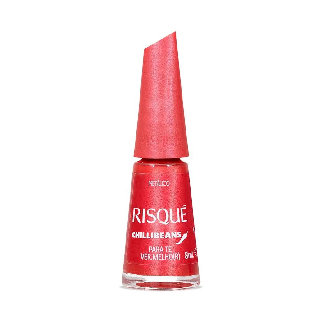 Esmalte Vermelho Risqué & Chilli Beans para Te Vermelhor Metálico