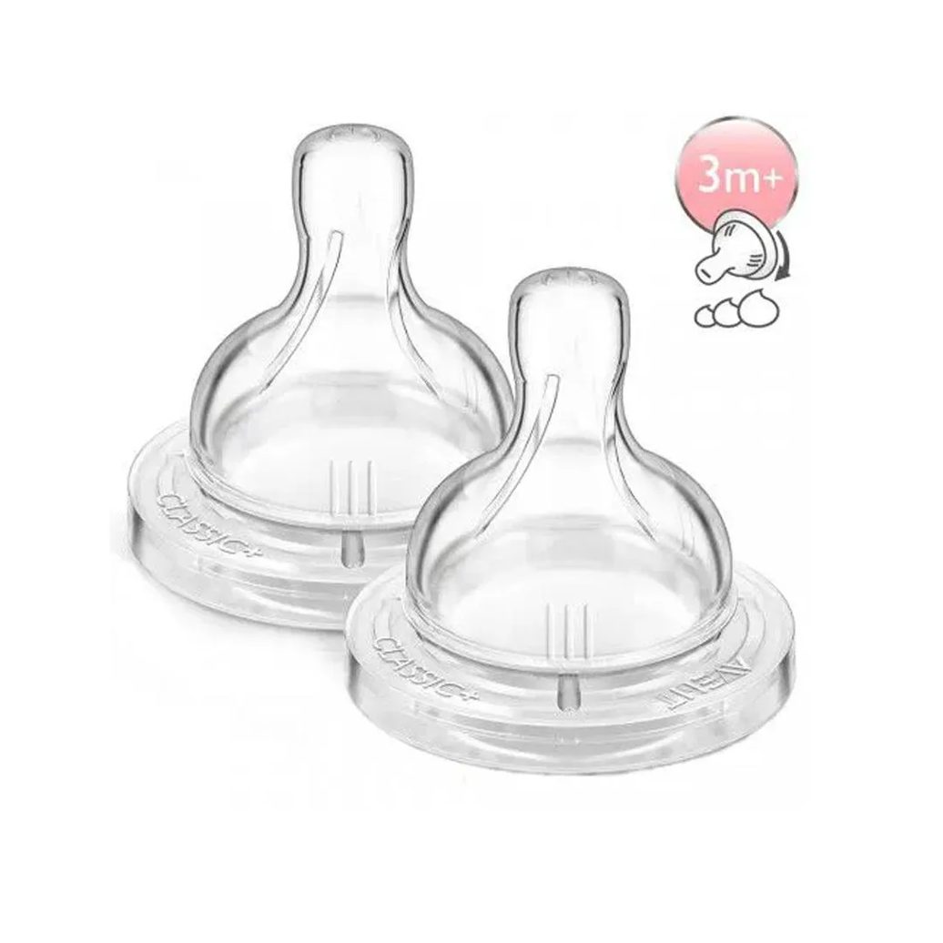 Bico para Mamadeira Classic +3M Fluxo Variável 2Und Philips Avent