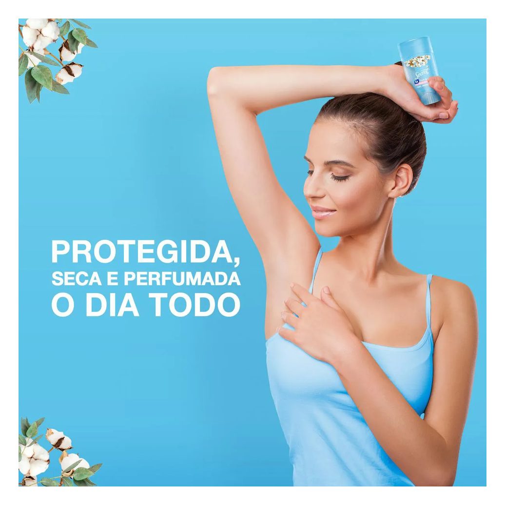 Desodorante Antitranspirante Secret Powder Protect Cotton Gel 48h Feminino 45g