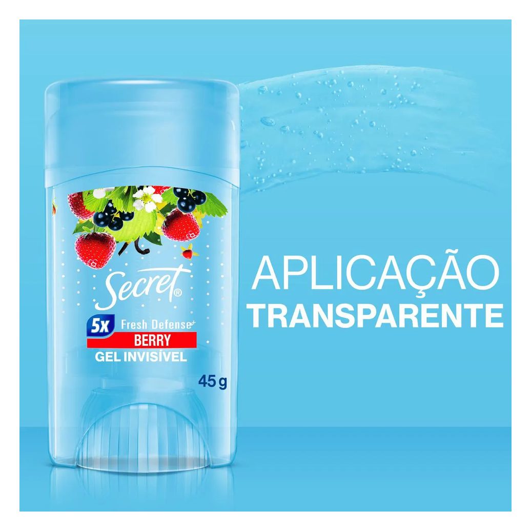 Desodorante Antitranspirante Secret Berry Gel 48h Feminino 45g