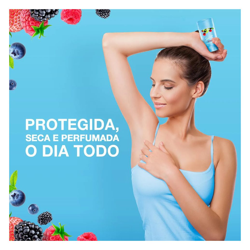 Desodorante Antitranspirante Secret Berry Gel 48h Feminino 45g