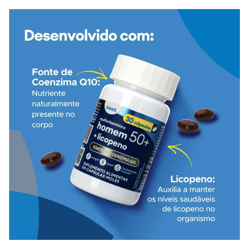Polivitamínico bwell Homem Senior 50+ 30 Cápsulas