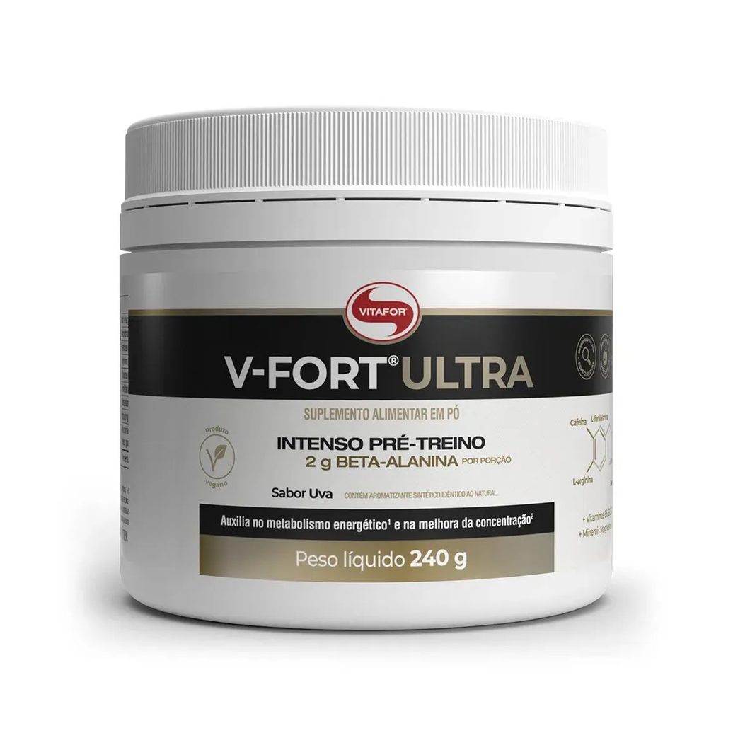 V Fort Ultra Beta Alanina Pote 240g Sabor Uva Vitafor