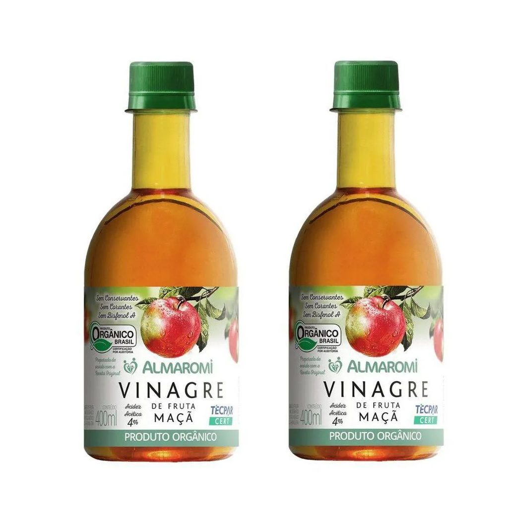 Kit 2uni Vinagre de Maçã Orgânico 400ml Pet - Almaromi