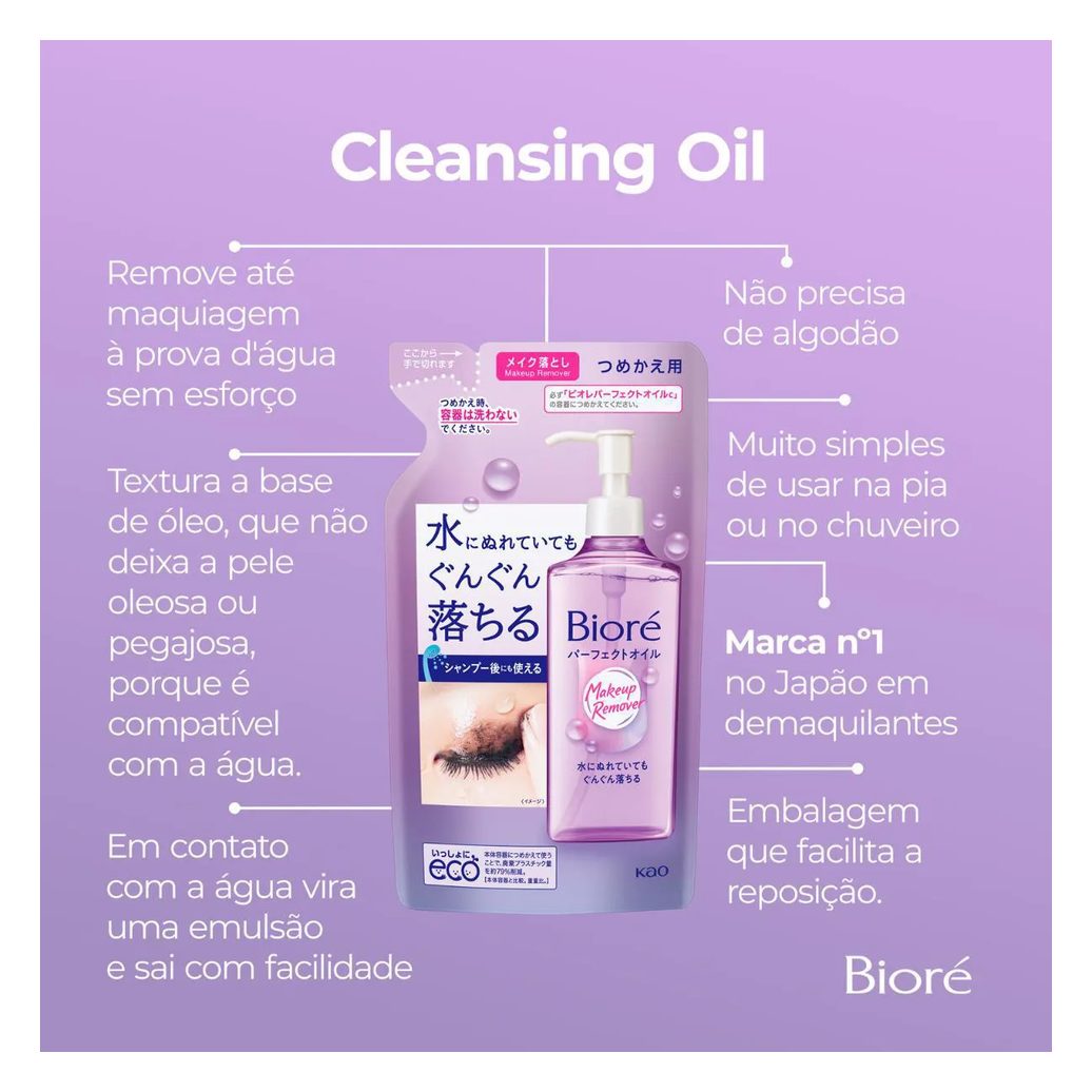 Óleo de Limpeza Demaquilante Bioré Cleansing Refil 210ml