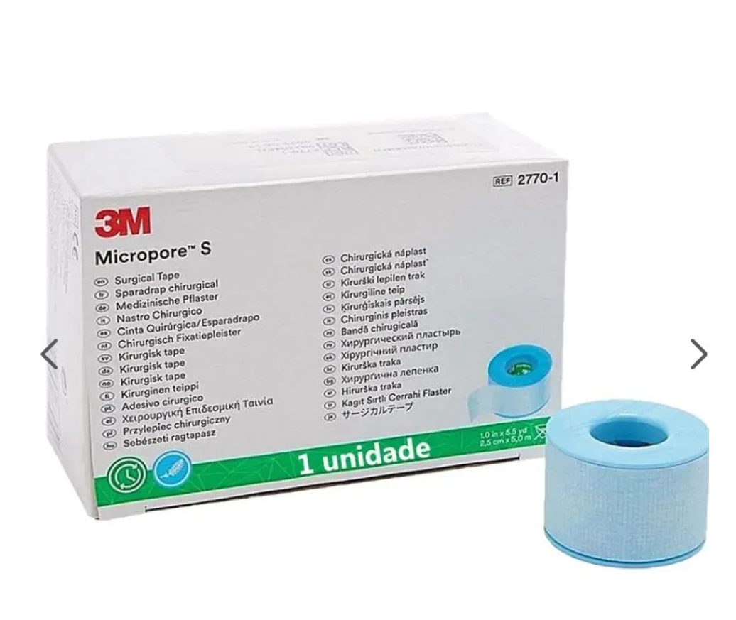 Fita Silicone Micropore S Remoção Suave 2,5cmx5m - 3m