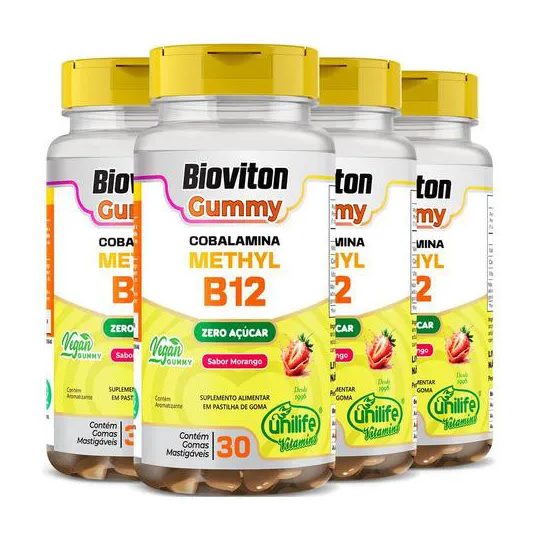 Cobalamina Methyl Vitamina B12 4 X 30 Gomas Unilife