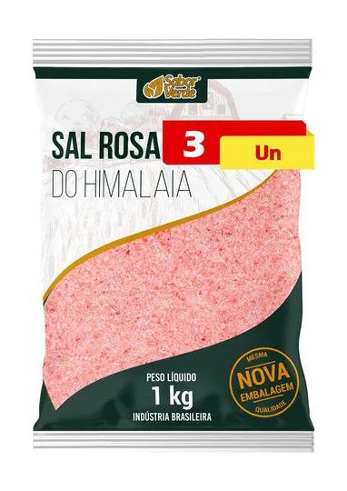 Sal do Himalaia 3 X 1kg Sabor Verde